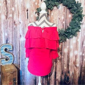 Saluda Rose Ruffle off the shoulder top